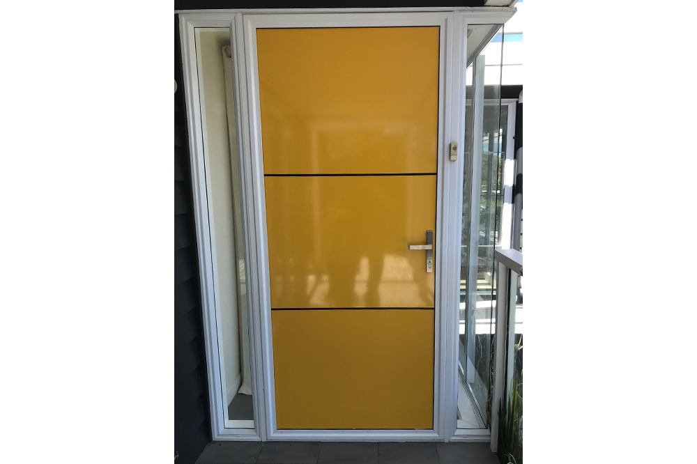 Yellow plasma panel door